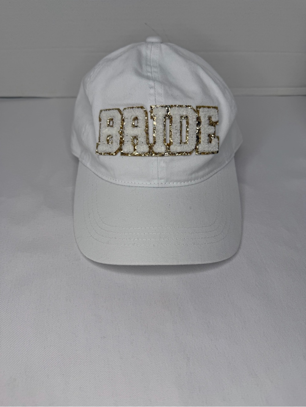 David + Young White BRIDE Glittery/Sherpa Embellished Baseball Cap